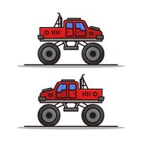 Monster Car On White Background vector