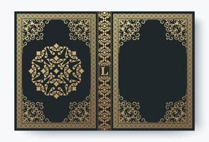 diseño de portada de libro ornamental de lujo