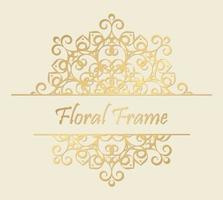 fondo de marco floral decorativo de lujo vector