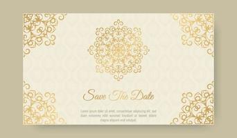 Elegant ornamental wedding card template vector