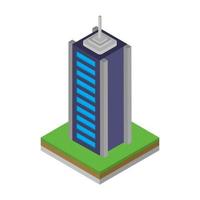 Isometric Skyscraper On White Background vector