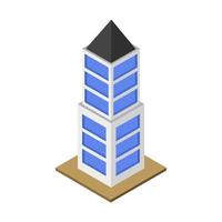 Isometric Skyscraper On White Background vector