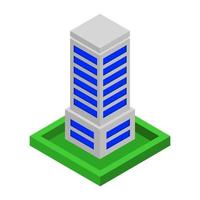 Isometric Skyscraper On White Background vector