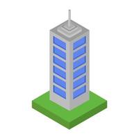 Isometric Skyscraper On White Background vector