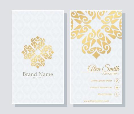 Luxury business card template with Ornaments design