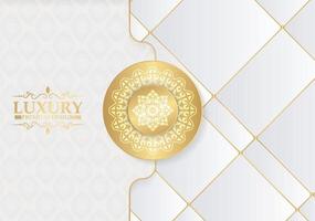 Luxury white and gold mandala background vector