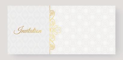 patrón ornamental de lujo blanco invitación fondo estilo vector