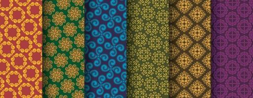 Collection of seamless ornamental ethnic patterns vector