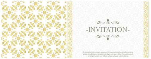 patrón ornamental de lujo blanco invitación fondo estilo vector