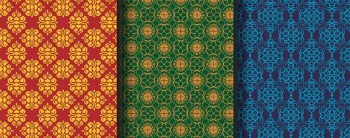 Collection of seamless ornamental ethnic patterns vector