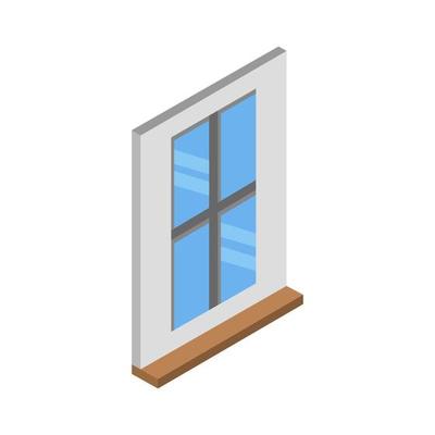 Isometric Window On White Background