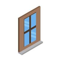 Isometric Window On White Background vector