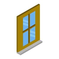 Isometric Window On White Background vector