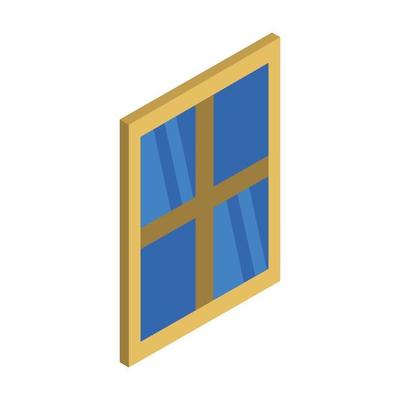 Isometric Window On White Background