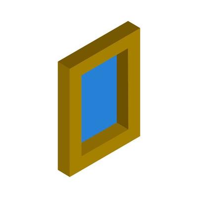 Isometric Window On White Background