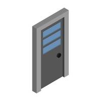 Isometric Door On White Background vector