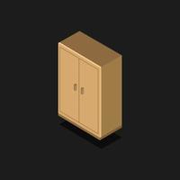 Isometric Closet On Black Background vector