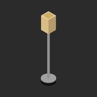 Isometric Lamp On Black Background vector