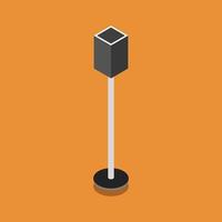 Isometric Lamp On Orange Background vector