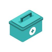 Isometric Medical Suitcase On White Background vector