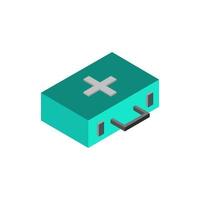 Isometric Medical Suitcase On White Background vector