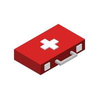 Isometric Medical Suitcase On White Background vector