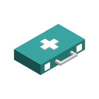 Isometric Medical Suitcase On White Background vector