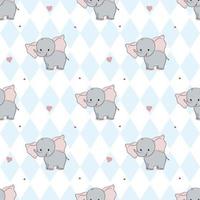 Hand drawing sweet elephant pattern illustration vector. Print for kids. vector