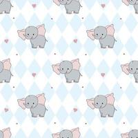 Hand drawing sweet elephant pattern illustration vector. Print for kids. vector