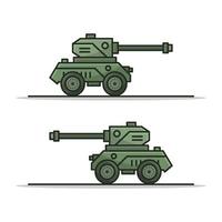 Tank Illustrated On Background vector