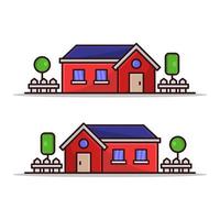 House Illustrated On Background vector