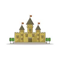 castillo ilustrado en el fondo vector