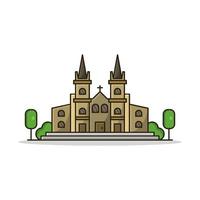 Castle Illustrated On Background vector