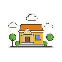 House Illustrated On Background vector