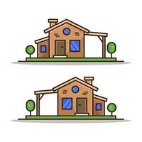 House Illustrated On Background vector