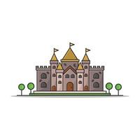 Castle Illustrated On Background vector