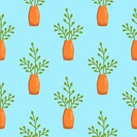 Seamless pattern of house plants vector