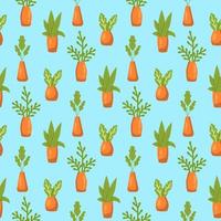 Seamless pattern with potted plants vector