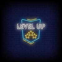 Level Up Neon Signs Style Text Vector