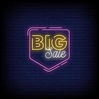 Big Sale Neon Signs Style Text Vector
