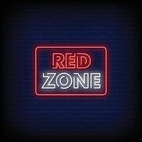 Red Zone Neon Signs Style Text Vector