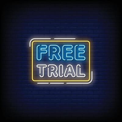 Free Trial Neon Signs Style Text Vector