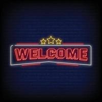 Welcome Neon Signs Style Text Vector