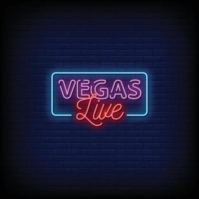 Vegas Live Neon Signs Style Text Vector