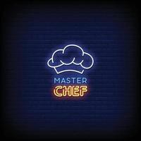 Master Chef Neon Signs Style Text Vector