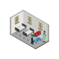 Isometric Hospital Room vector