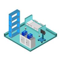 Isometric Hospital Room vector