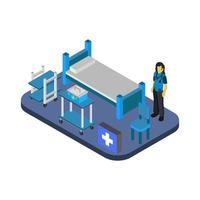 Isometric Hospital Room vector