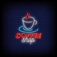 Coffee Shop Neon Signs Style Text Vector