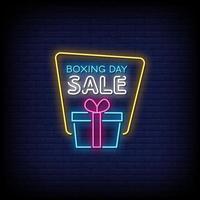 Boxing Day Sale Neon Signs Style Text Vector